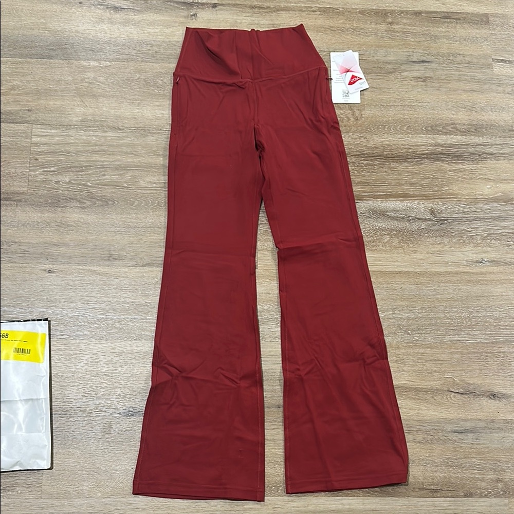 High-Waist Red Flare Leggings